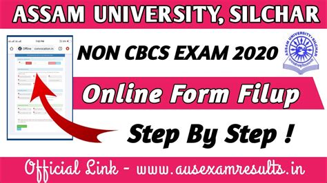 Assam University Non CBCS Exam Form Fill Up Step By Step Tdc 2nd