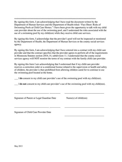 Free Printable Pool Waiver Form