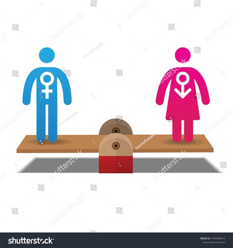 Gender Equality Conceptmale Female Balancing Isolated Stock Vector Royalty Free 1945568914