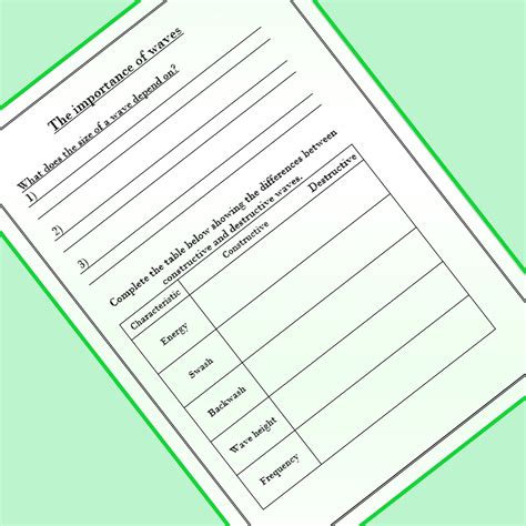 KS3 Geography Coastal Landscapes Worksheets - The Coastal Zone