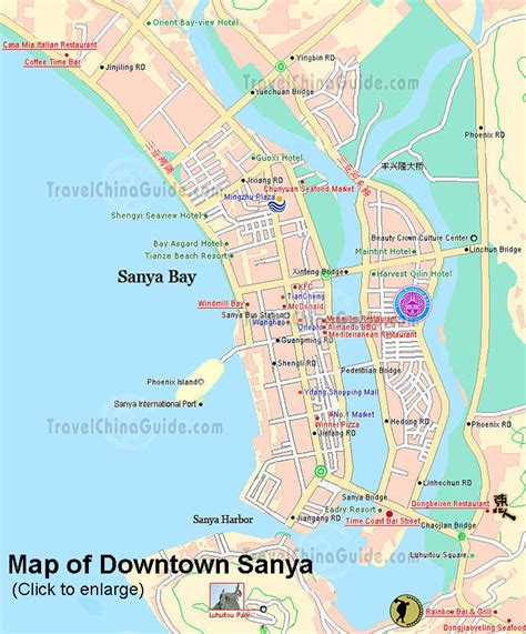 China Sanya Map: Roads, Hotels, City Layout