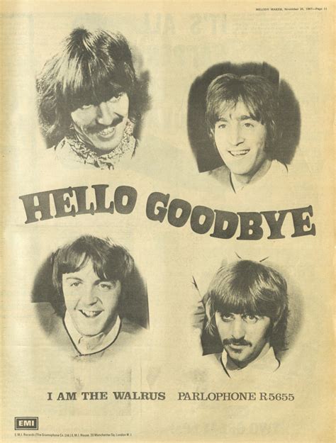 Hello Goodbye I Am The Walrus Single By The Beatles