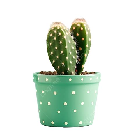 Cactus En Una Maceta Verde Con Puntos Png Planta Flor Maceta Png Imagen Para Descarga