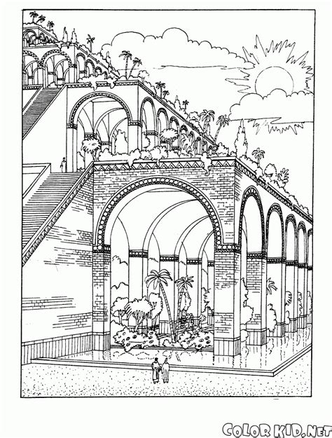 Coloring page - Hanging Gardens of Babylon