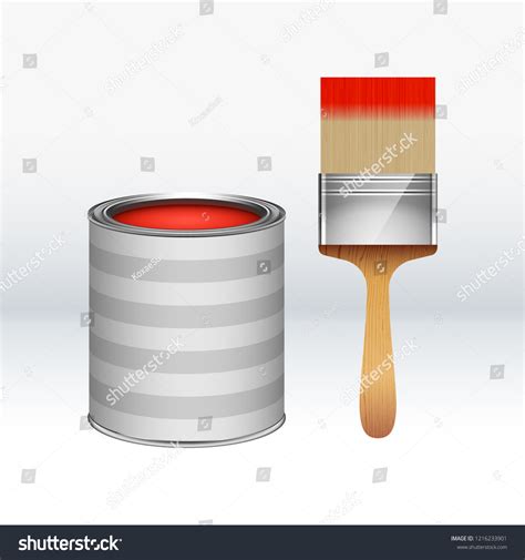 Cartoon Red Paint Bucket Striped Pattern Stock Vector (Royalty Free ...