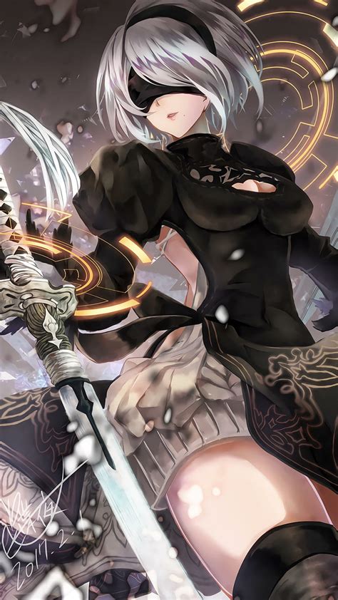 1366x768px | free download | HD wallpaper: anime, anime girls, 2B, Nier: Automata, sword ...