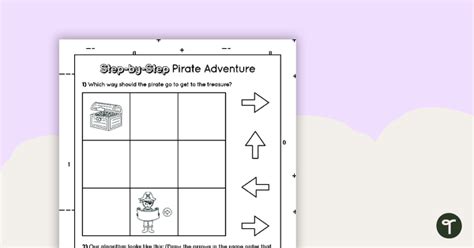 Step By Step Introductory Worksheet For Coding Pirate Adventure Teach Starter