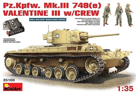 Miniart Models Pzkpfw Mk Iii E Valentine Iii Tank W Crew D