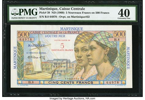 New Francs Overprint On P Francs Martinique Numista