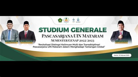 Studium Generale Pascasarjana Uin Mataram Youtube