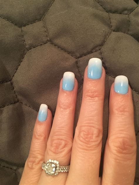 Sky Blue Ombre Powder Dip Nails Dip Nail Colors Sns Nails Colors