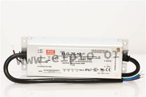 Mean Well LED Drivers 75W IP67 CV And CC Mixed Mode Protective