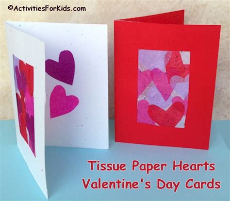 Tissue Paper Hearts Valentine Card - Kids Craft