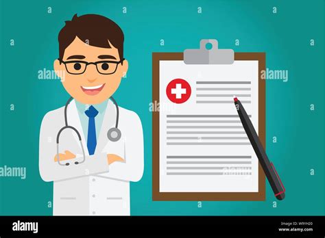 Doctor Occupation Character Health Care With Notepad Holder Vector