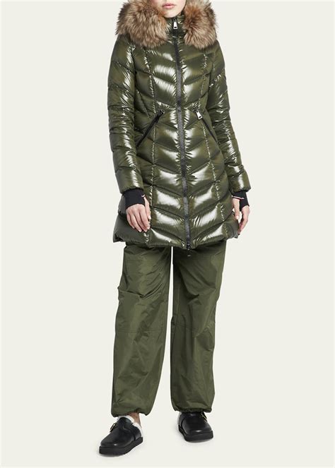 Moncler Marre Long Puffer Coat With Removable Shearling Trim Bergdorf Goodman