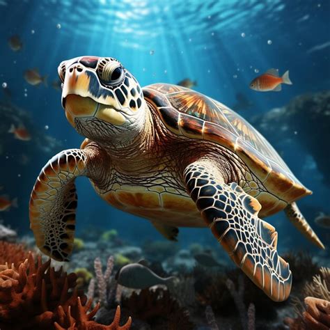 Premium Photo | Green sea turtle sea turtles on the ocean in highquality