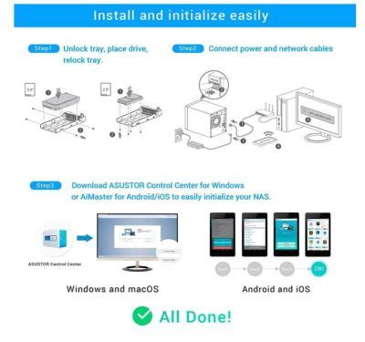 Asustor Lockerstor As T Bay Nas Network Attached Storage