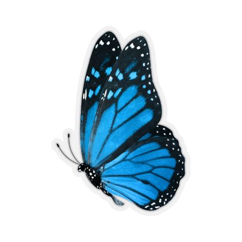 Blue Monarch Butterfly Sticker Side View Position Laptop Decal Vinyl