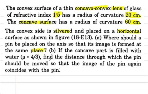 The Convex Surface Of A Thin Concavo Convex Lens Of Glass Of Refractive I