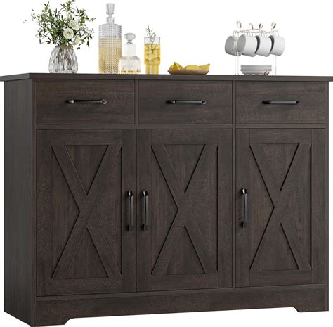 Amazon Hostack Modern Farmhouse Buffet Sideboard Cabinet Barn