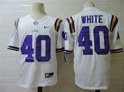 LSU Tigers #40 White College Football Jersey - Top Smart Design