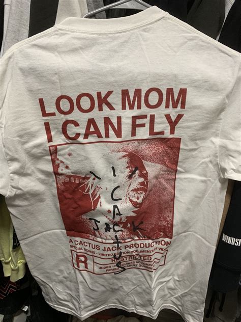 Travis Scott Look Mom I Can Fly Tee Shirt White Medium New Merch For