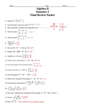 Algebra 1 Final Exam With Answers Pdf Fill Online Printable