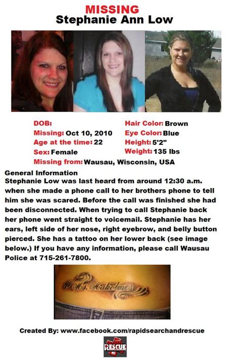 Current Missing Person Flyers From Wisconsin In The 2010s To Assist