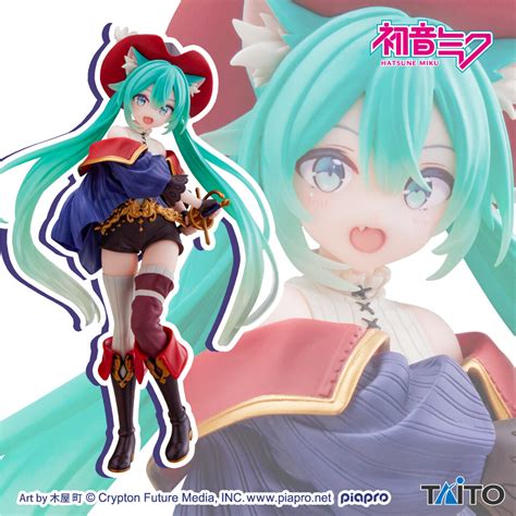 Hatsune Miku Figure Wonderland Nagagutsu O Haita Neko Cat Miku