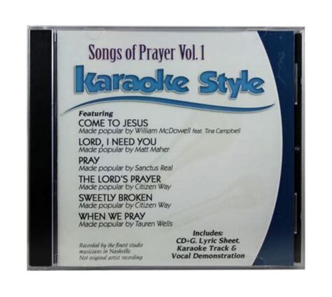 Songs Of Prayer Volume 1 Karaoke Style New Cd G Daywind 6 Songs Ebay