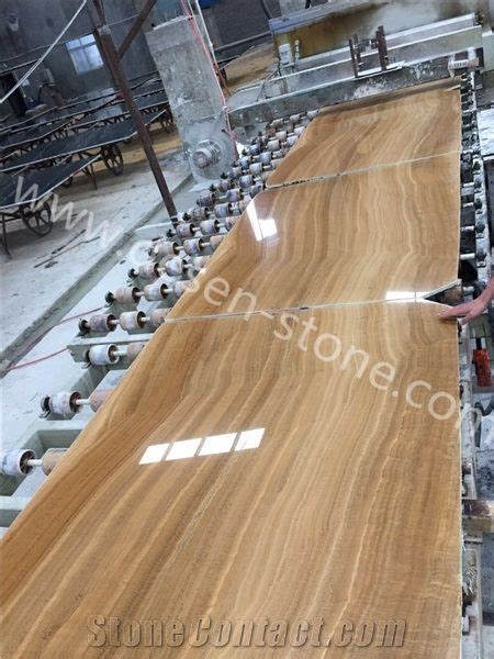 Wooden Yellow Imperial Wood Vein Marble Stone Slabs Tiles From China