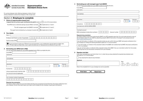 Superannuation Standard Choice Form Pre Version