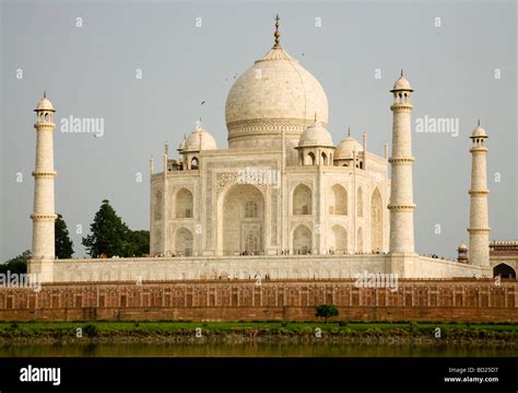 The North Side Of The Taj Mahal Agra As Seen From The Yamuna River