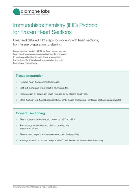 Immunohistochemistry Ihc Protocol For Frozen Heart Sections Docslib