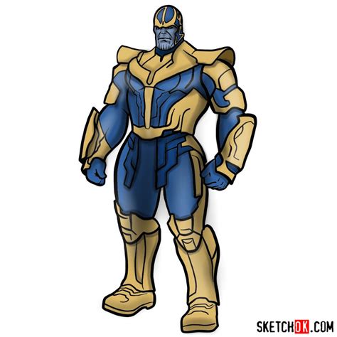 How To Draw Thanos In His Suit Step By Step Drawing Tutorials