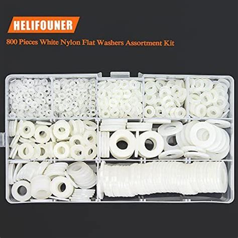 800 Pcs Round Nylon Flat Washers Assortment Kit For Household