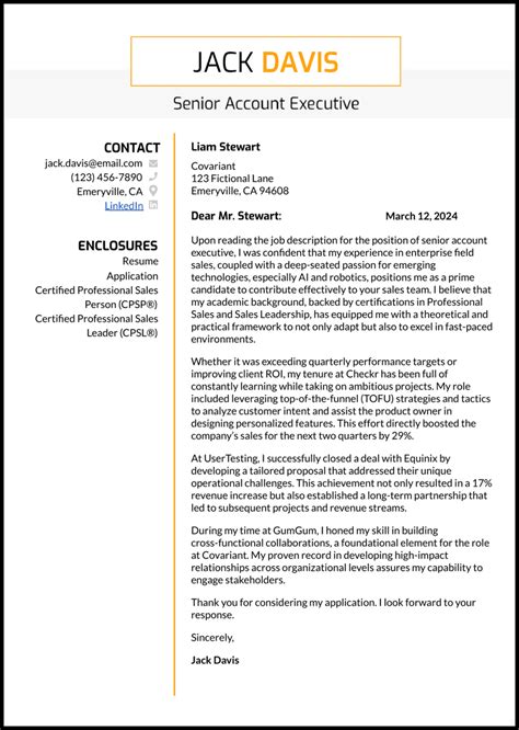 5 Account Executive Cover Letter Examples Made For 2024