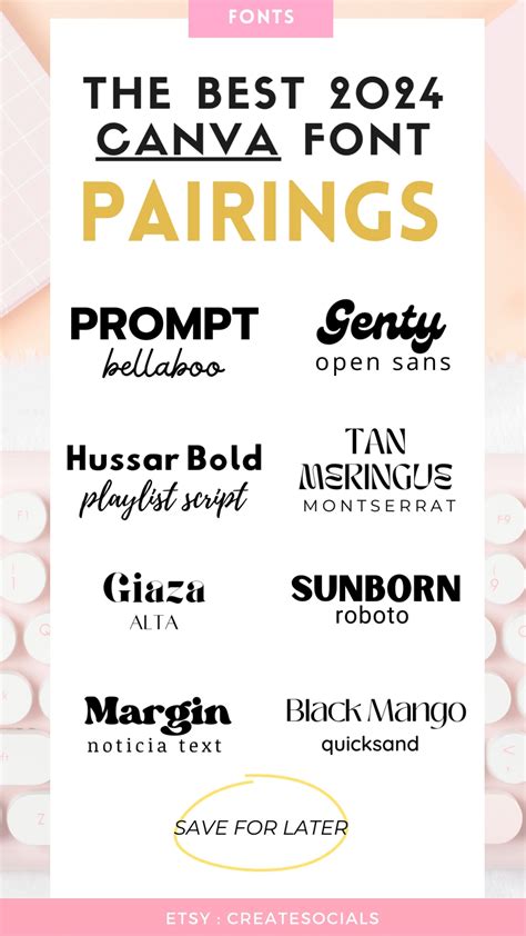 The Best Canva Font Combinations Canva Font Pairing Artofit