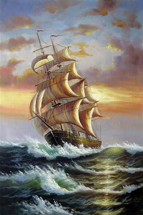 Tall Ship Sailing #112, Painting by Lermay Chiang | Artmajeur