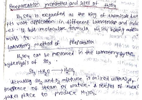 SOLUTION: Preparation properties and uses of sulphuric acid - Studypool