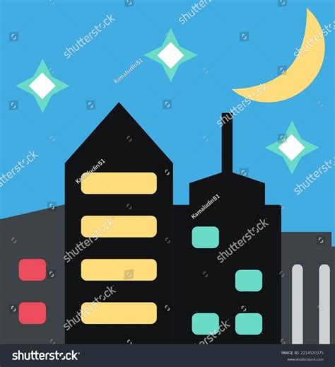 City Night City Drawing Template Stock Illustration 2214520375 | Shutterstock