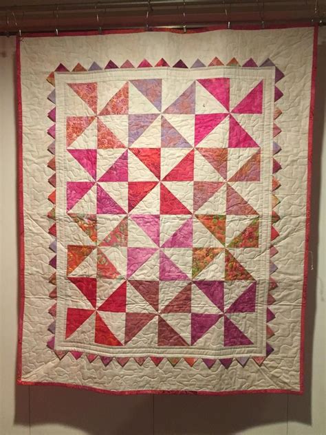 Pink Batik Pinwheel Baby Quilt Etsy Quilts Free Motion Quilt