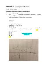 Mpm Unit Test Pdf Mpm D Test Solving Linear Systems Name Kaitlyn