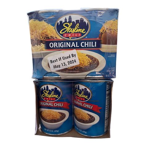 Skyline Chili Original Chili 8 Ct Cans 15 Oz Cincinnati Style Best By