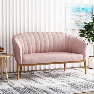 George Oliver Kerby Recessed Arm Loveseat Pink X X