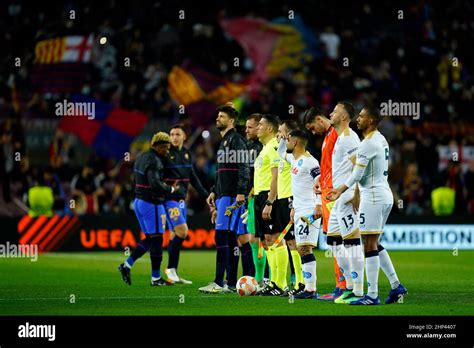 FC Barcelona And SCC Napoli Teams During The UEFA Europa League Match