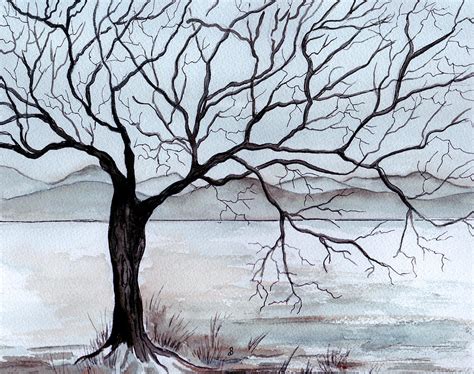 Winter Tree Painting by Brenda Owen