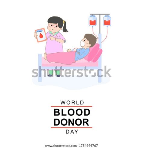 Volunteers Male Characters Donating Blood Medical Stock Vector Royalty