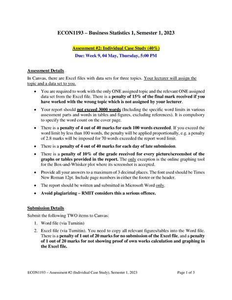 Assessment 2 2023A Topic 1 Energy Instructions ECON1193