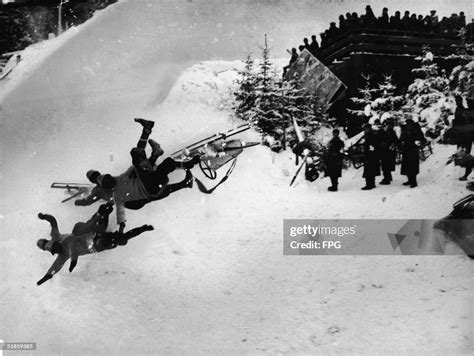 Photo Shows The Italian Olympic Bobsled Italia 2 As It Hurtles